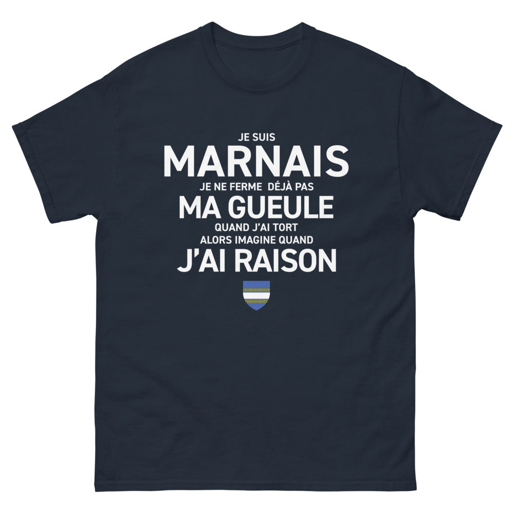 T-shirt Marnais marine - Je suis Marnais, fier et sûr de soi