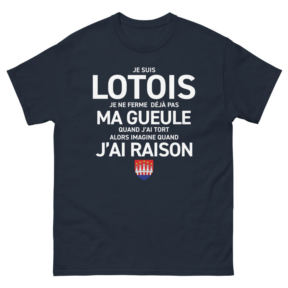 T-shirt Lotois marine - Je suis Lotois, je ne ferme pas ma gueule