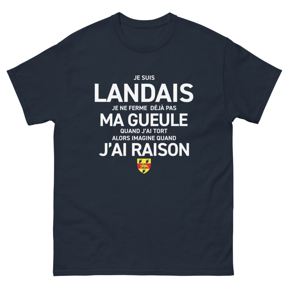 T-shirt Landais marine - Je suis Landais, je ne ferme pas ma gueule