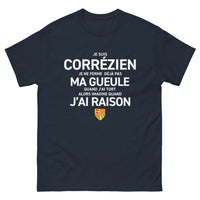 Thumbnail for T-shirt Corrézien marine - Je ne ferme pas ma gueule quand j'ai tort