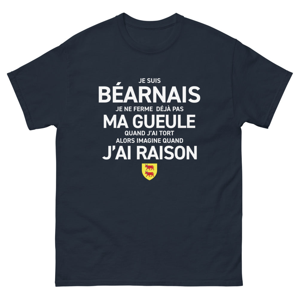 T-shirt Béarnais marine - Je ne ferme pas ma gueule, même à tort