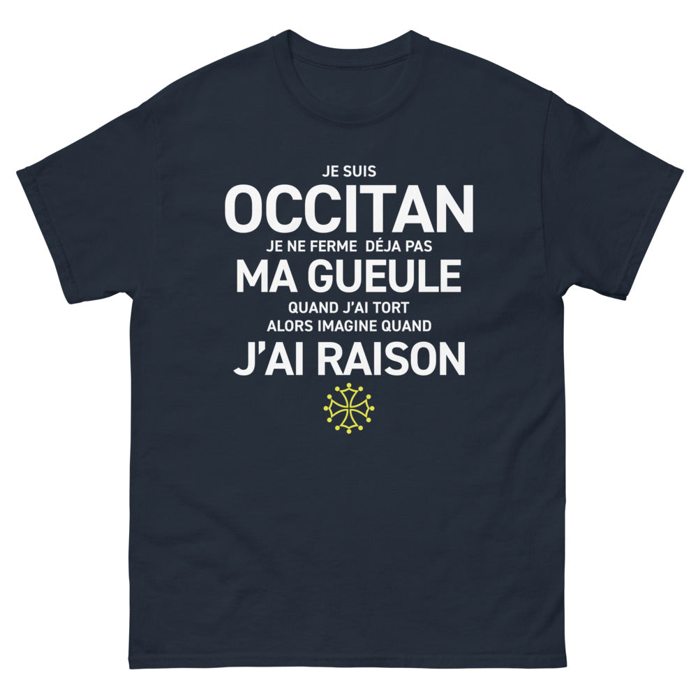 T-shirt Occitan marine - Je suis Occitan, je ne ferme pas ma gueule