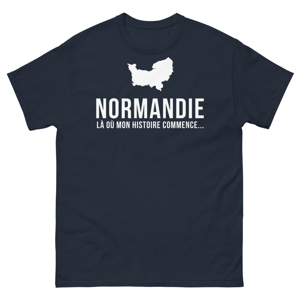 T-shirt Normandie marine - Là où mon histoire commence