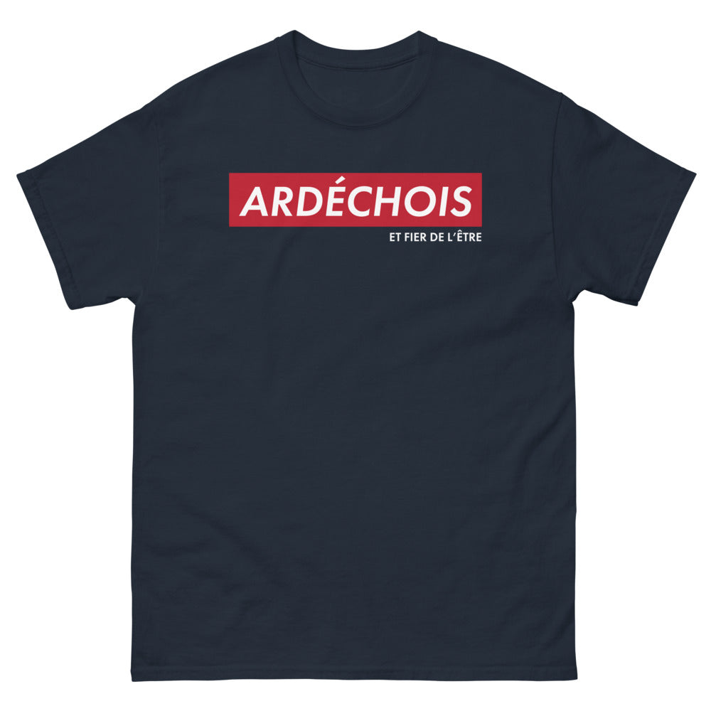 T-shirt Ardèche marine - Fier de l'Être avec humour local