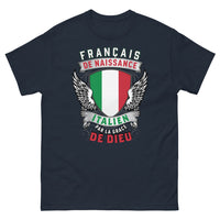 Thumbnail for T-shirt Français noir dos - Français de Naissance, Italien par la Grâce de Dieu