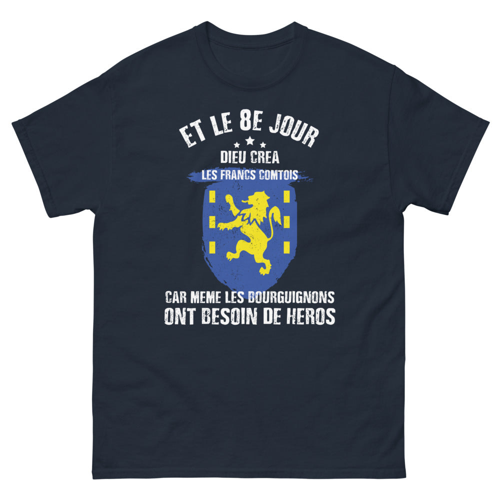 T-shirt Francs-Comtois marine - Et le 8e jour, Dieu créa les Francs-Comtois