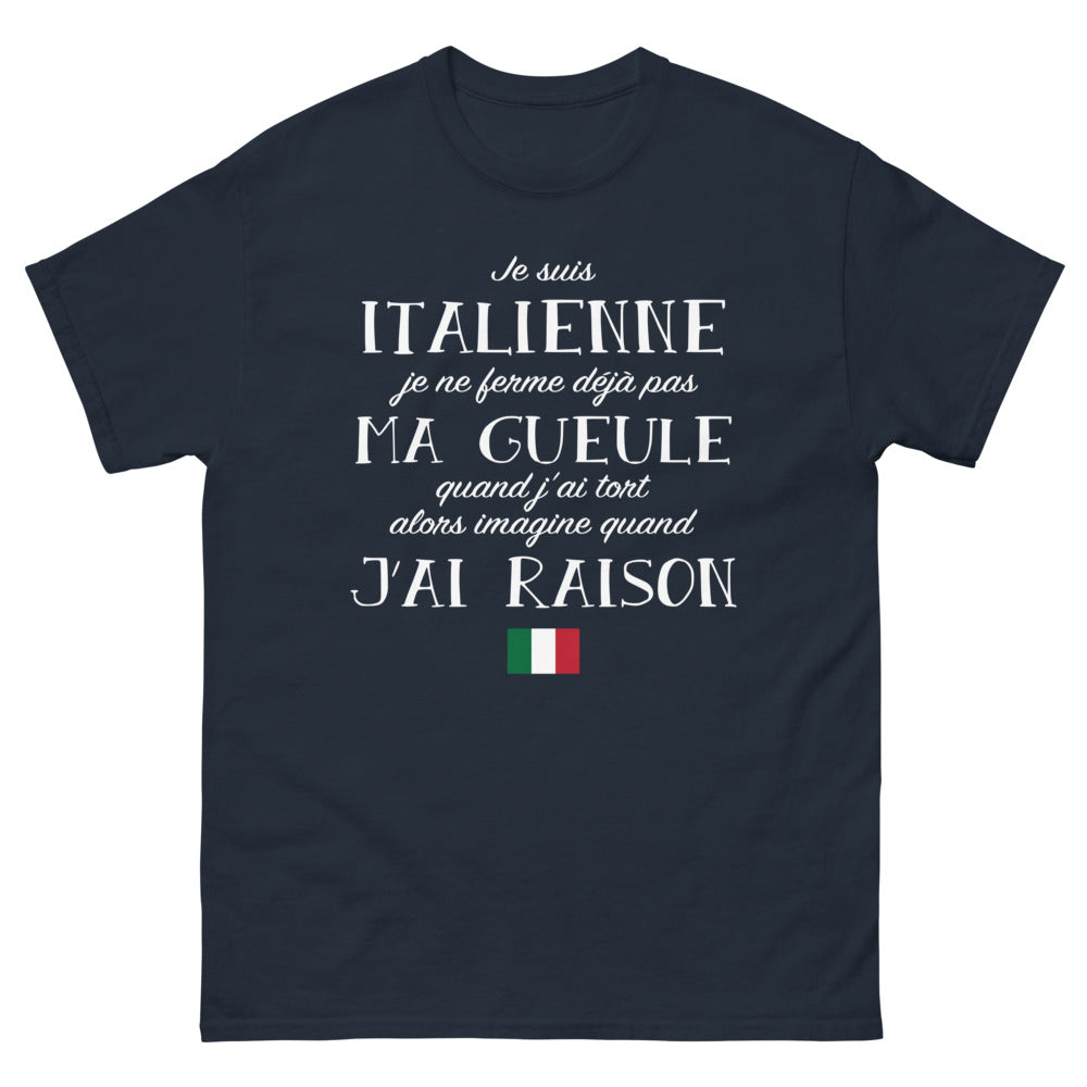 T-shirt Italie marine - Je suis italienne, humour et fierté