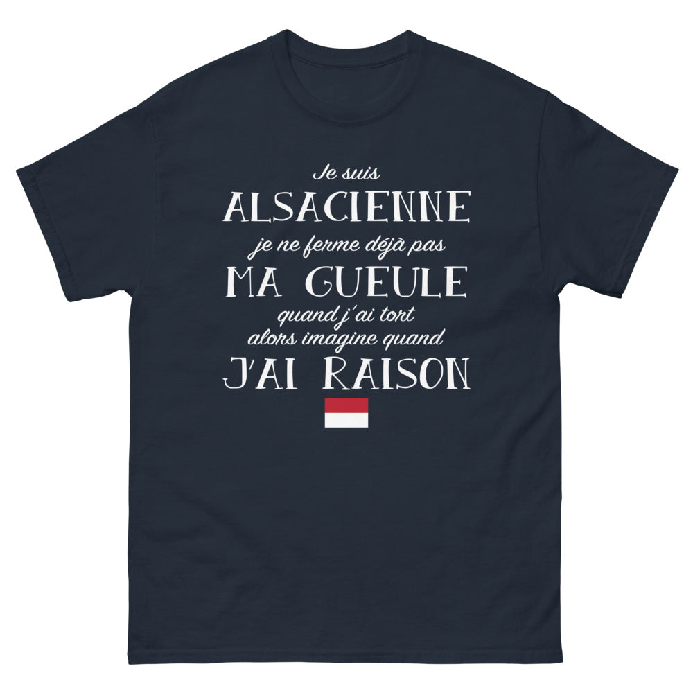 T-shirt Alsace marine - Je suis alsacienne et je me fais entendre