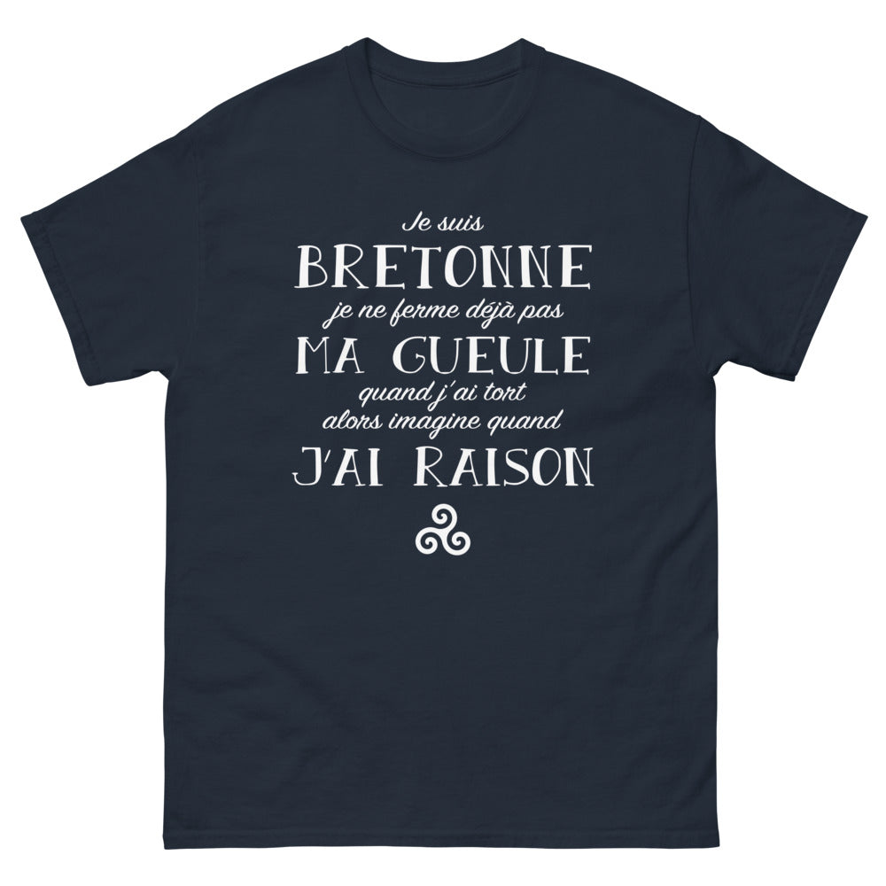 T-shirt Bretagne marine - Je ne me tais pas déjà quand j'ai tort