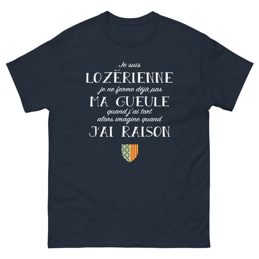 T-shirt Lozérienne marine - Fier d'être authentique