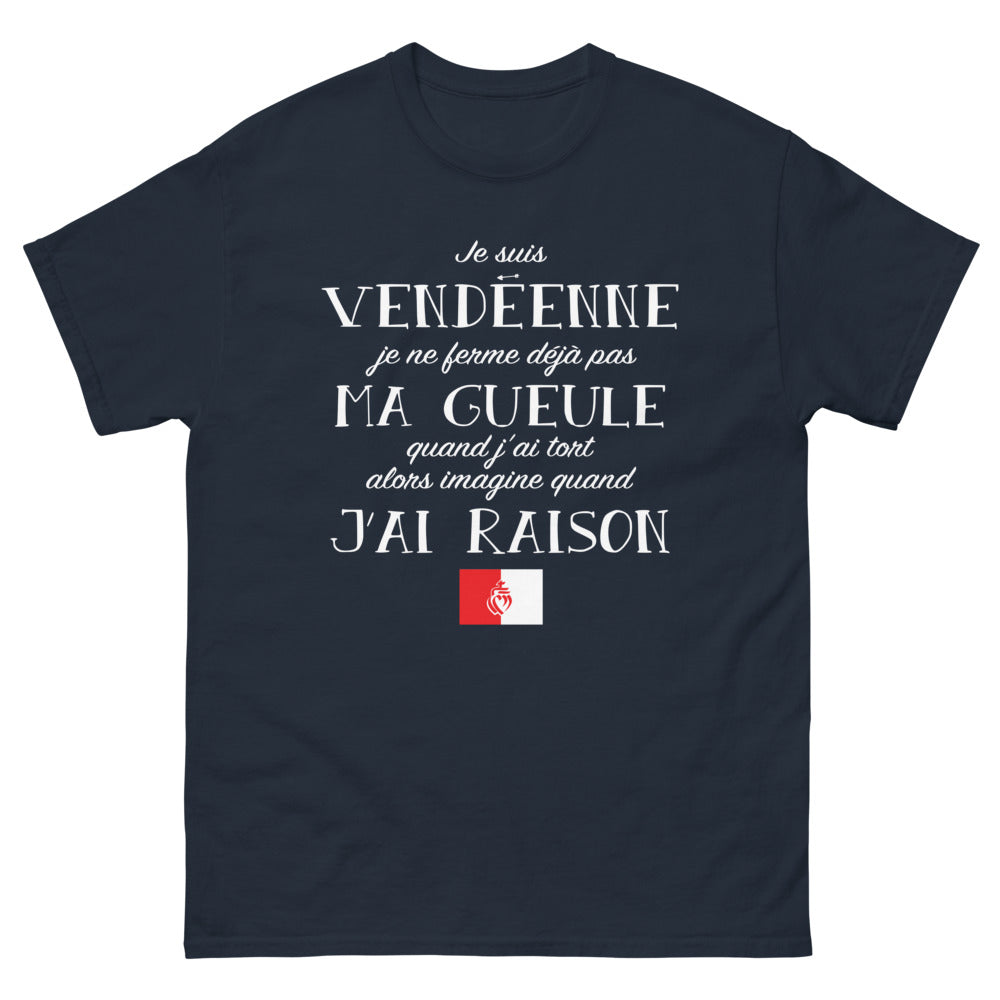T-shirt Vendéenne noir dos - Je ne ferme pas ma gueule