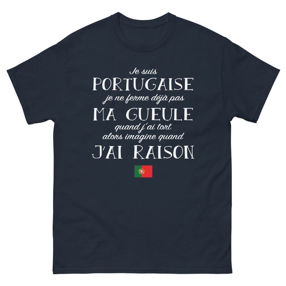 T-shirt Portugal marine - Je suis portugaise, je ne me tais pas