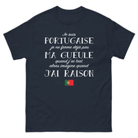 Thumbnail for T-shirt Portugal marine - Je suis portugaise, je ne me tais pas