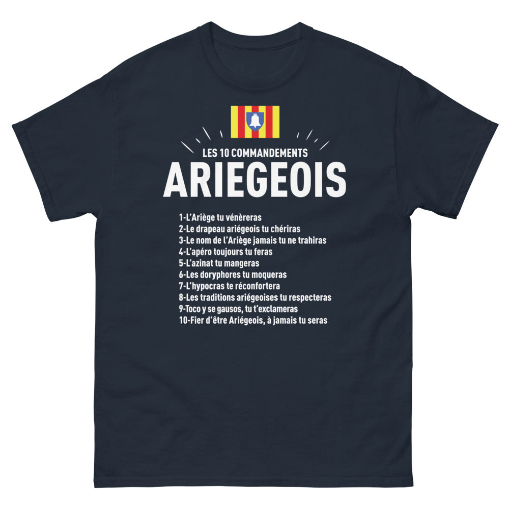T-shirt Ariège marine - Les 10 Commandements Ariégeois