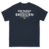 Thumbnail for T-shirt Brésil marine - Être parfait c'est bien, humour chaleureux