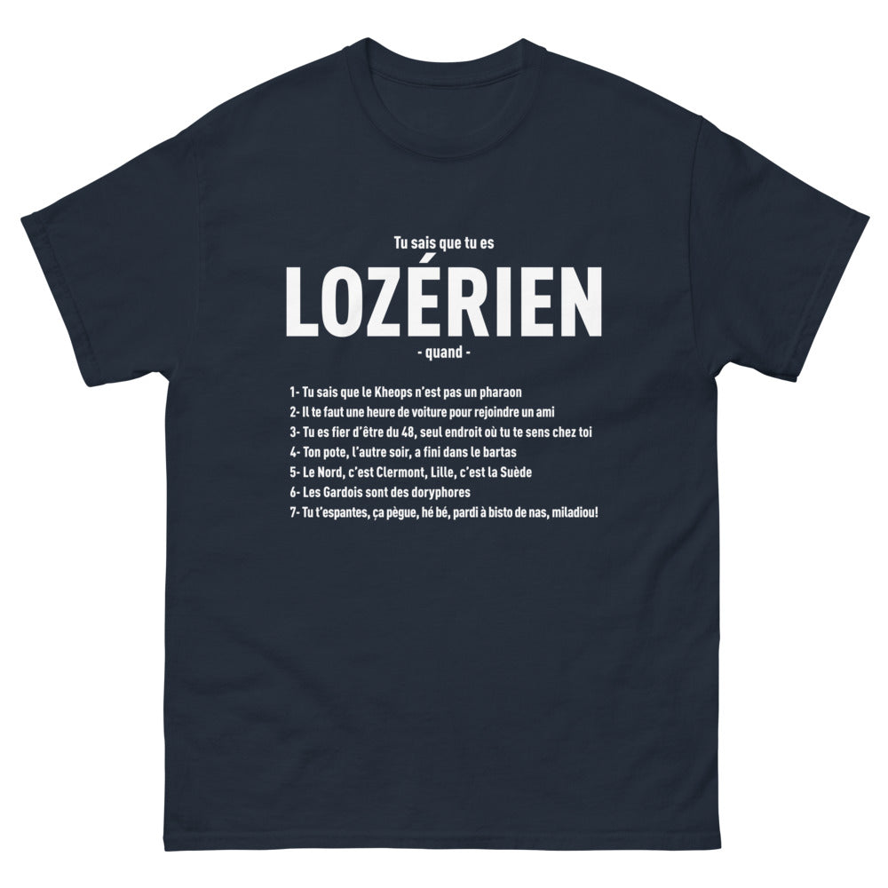 T-shirt Lozère marine - Anecdotes et humour Lozérien