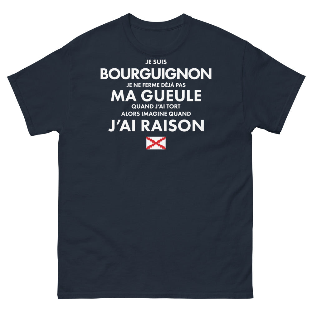 T-shirt Bourgogne marine - Je suis Bourguignon, fier et drôle