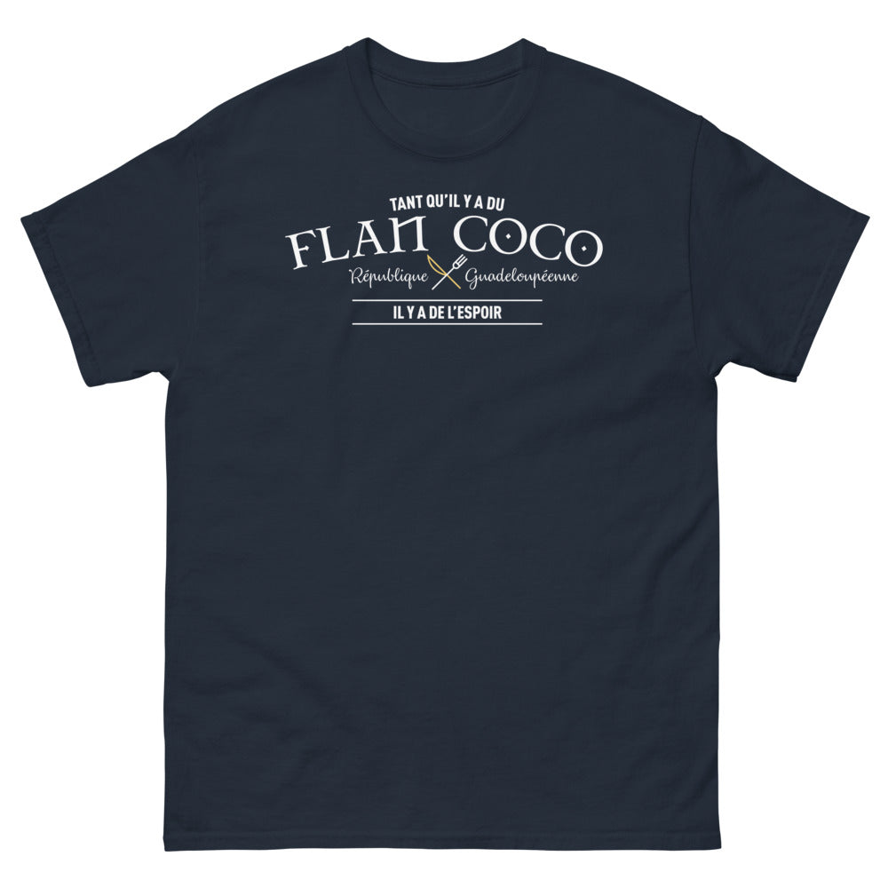 T-shirt Guadeloupe marine - Tant qu'il y a du flan coco