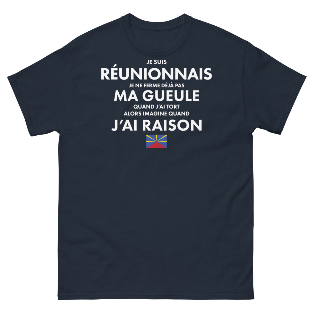 T-shirt Réunionnais marine - Je suis Réunionnais, humour et fierté