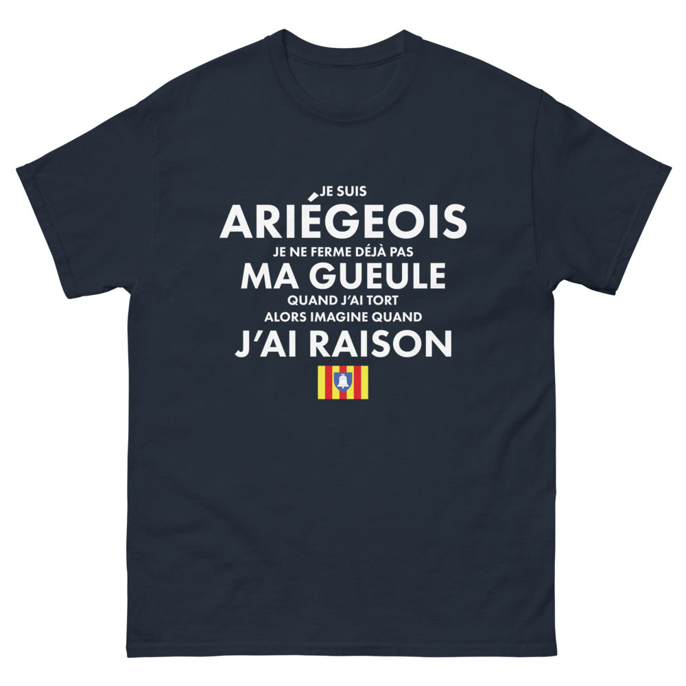 T-shirt Ariégeois marine - Je suis Ariégeois, je ne ferme pas ma gueule