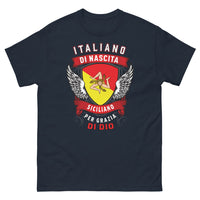 Thumbnail for T-shirt Sicilien marine - Italiano di nascita, Siciliano per grazia di Dio