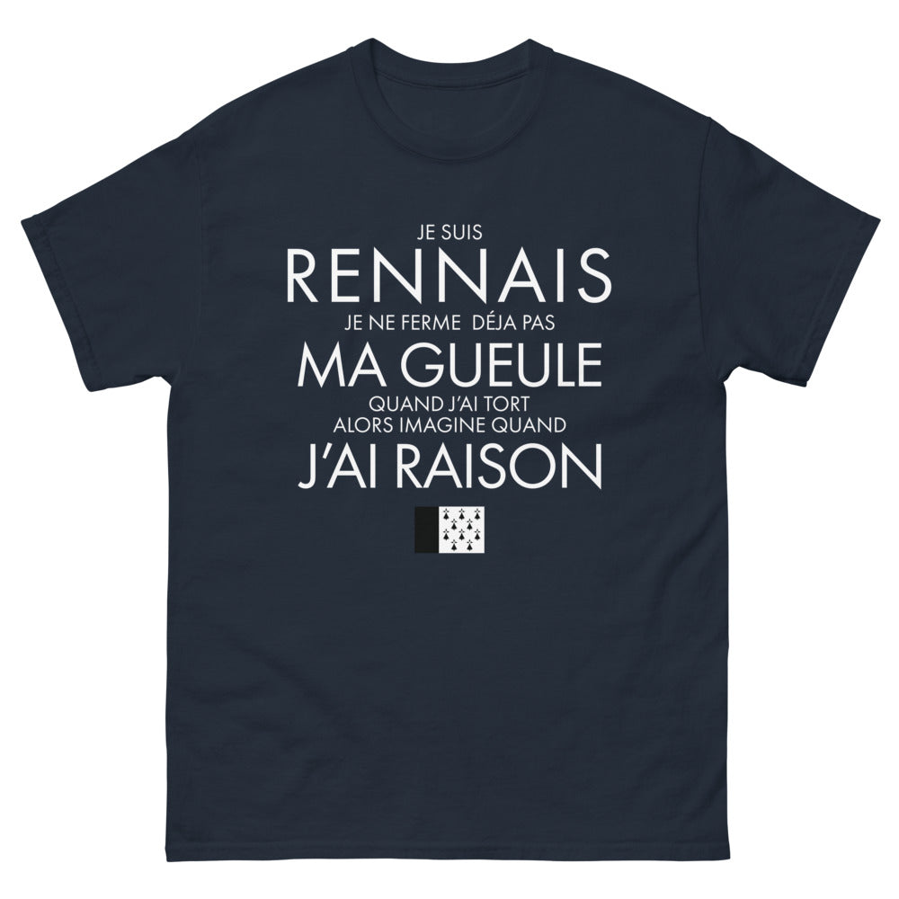 T-shirt Rennais marine - Je suis rennais, je ne ferme pas ma gueule