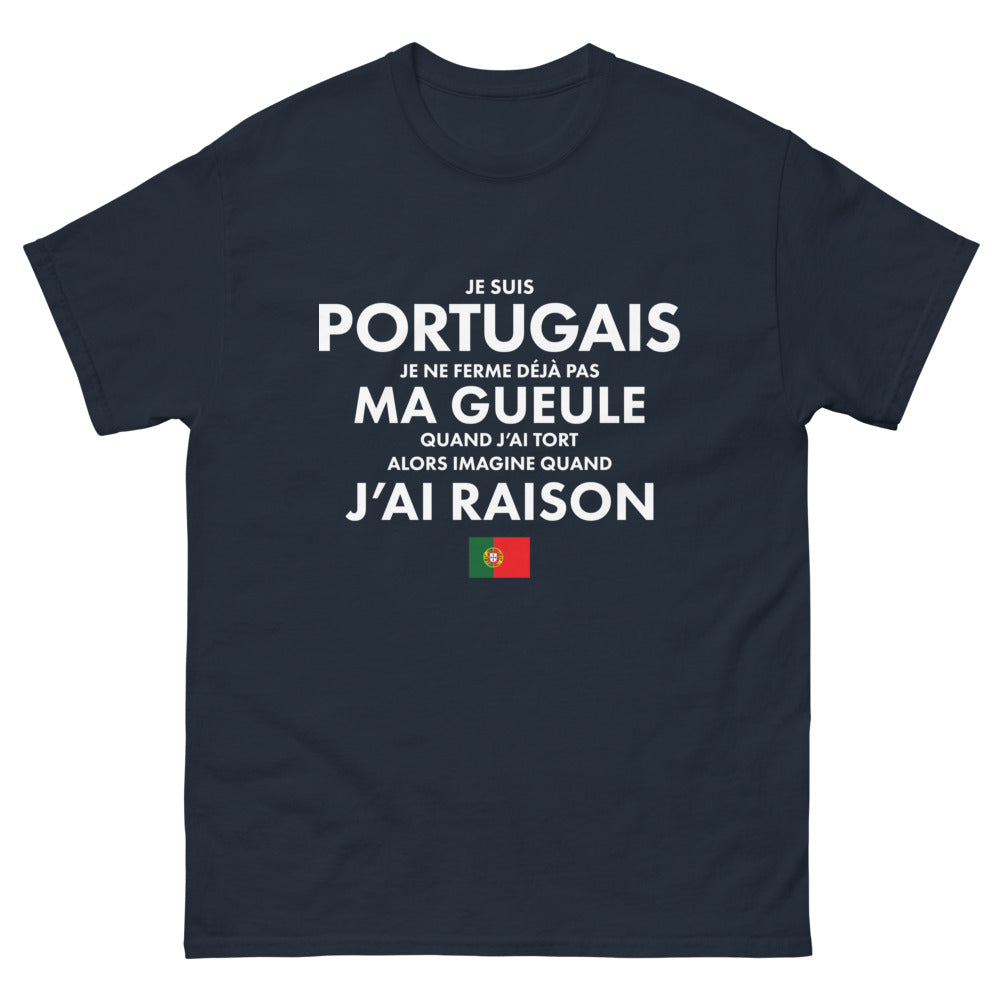 T-shirt Portugal marine - Je suis Portugais, drôle et fier