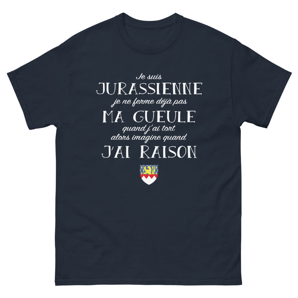 T-shirt Jura marine - Je suis jurassienne, fière et bavarde