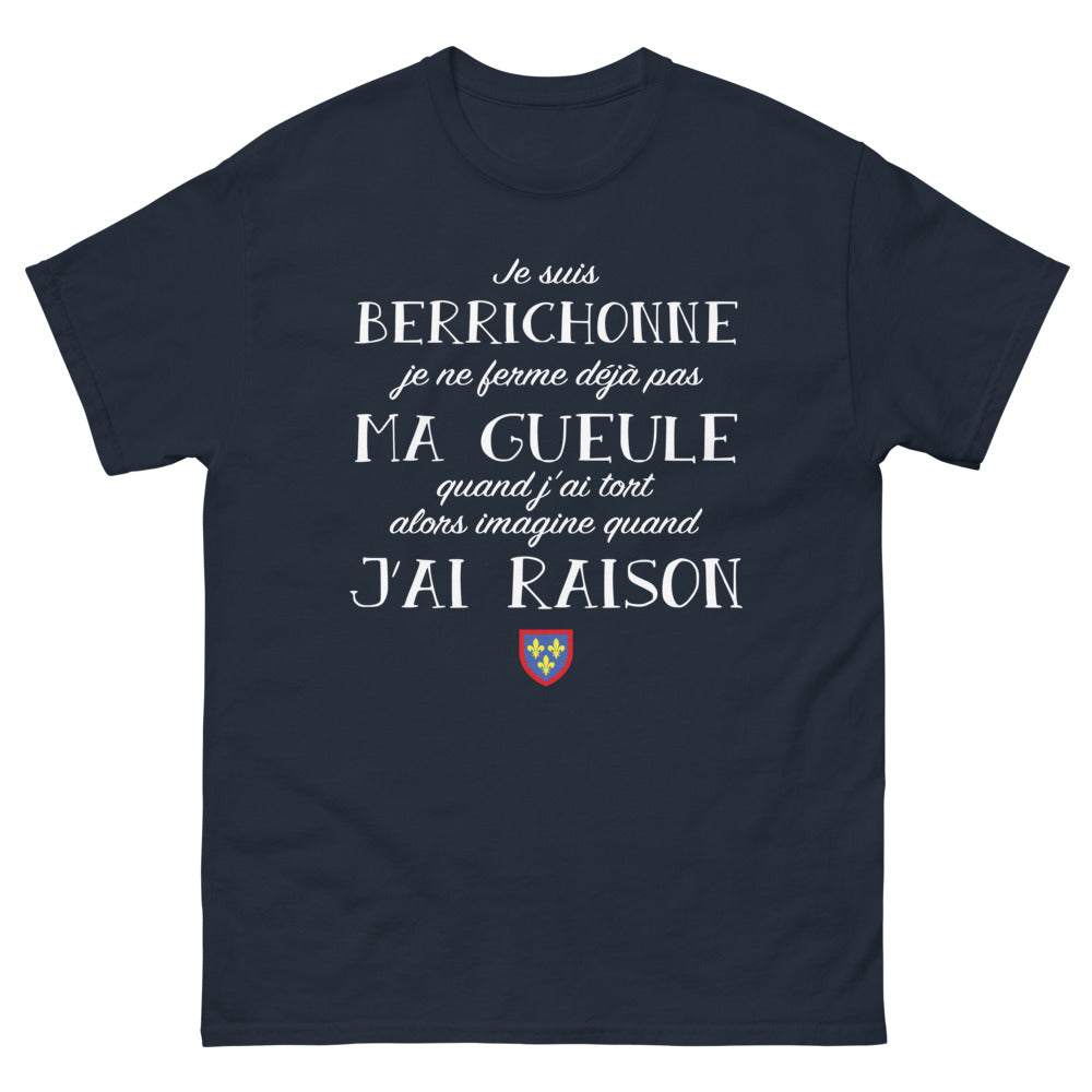 T-shirt Berry marine - Je suis Berrichonne, fier et authentique