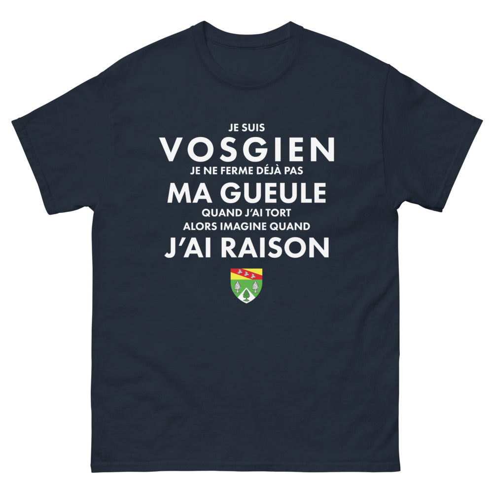T-shirt Vosgien marine - Je ne ferme pas ma gueule quand j'ai tort