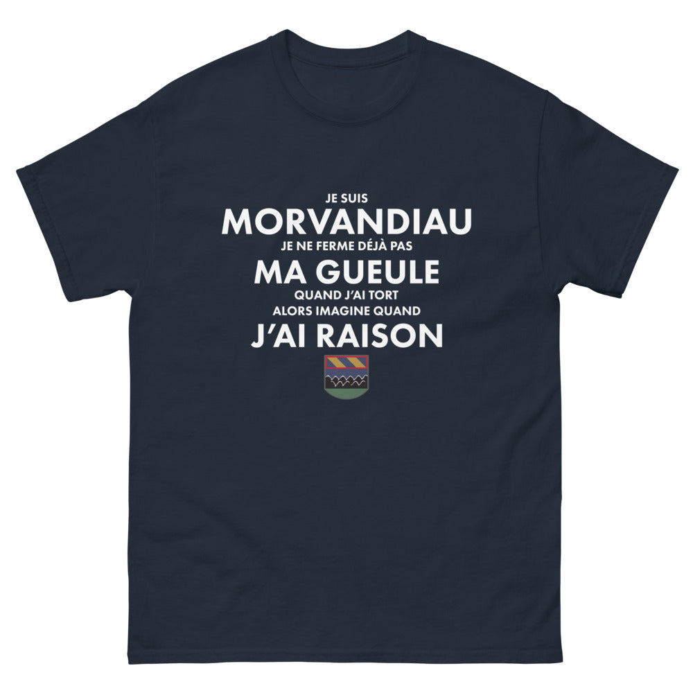 T-shirt Morvan marine - Je suis Morvandiau et je ne ferme pas ma gueule