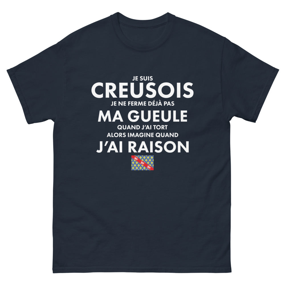 T-shirt Creusois marine - Je ne ferme pas ma gueule