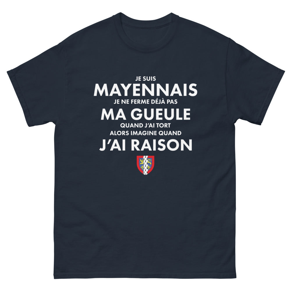 T-shirt Mayennais marine - Je suis mayennais, je ne ferme pas ma gueule