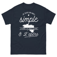 Thumbnail for T-shirt Bretagne marine - Je suis un mec simple, j'aime la Bretagne et l'apéro