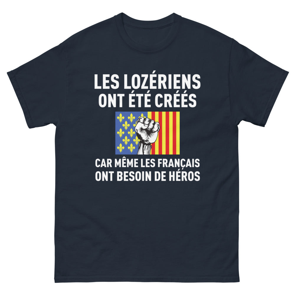 T-shirt Lozérien marine - Les Lozériens ont besoin de héros