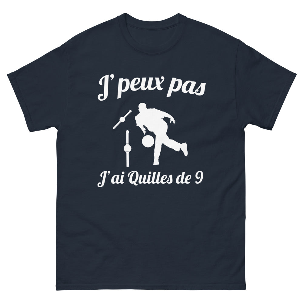 T-shirt Quilles de 9 marine - Je peux pas, j'ai quilles de 9