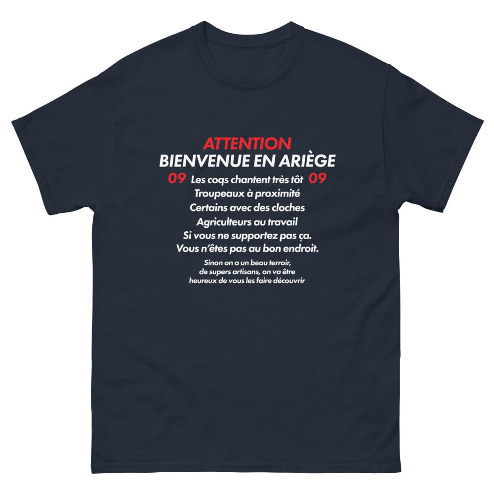 T-shirt Ariège marine - Quand les coqs chantent et les cloches tintent
