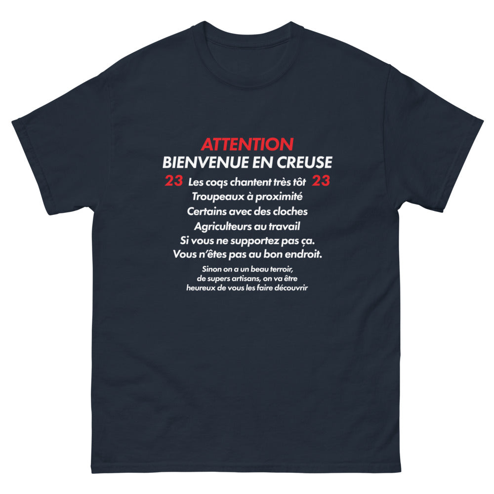 T-shirt Creuse marine - Bienvenue en Creuse, humour et tradition