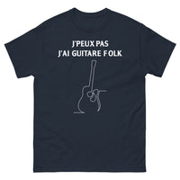 Thumbnail for T-shirt Musicien marine - J'peux pas j'ai guitare folk