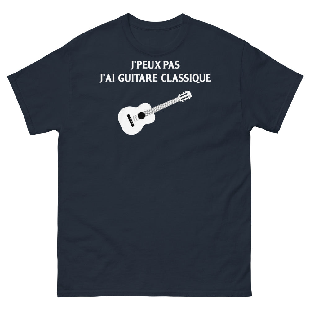 T-shirt Passion Guitare marine - J'peux pas, j'ai guitare classique