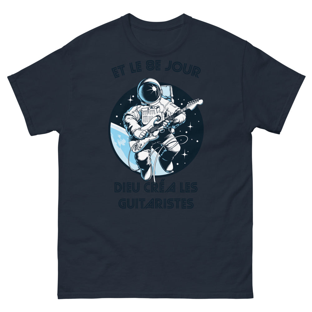 T-shirt Guitaristes marine - Et le 8e jour, Dieu créa les guitaristes