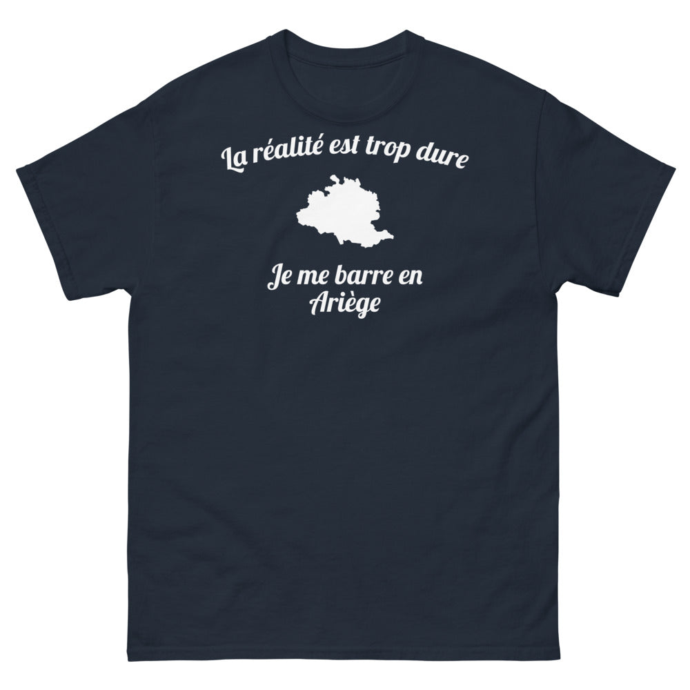T-shirt Ariège marine - La réalité est trop dure, je me barre