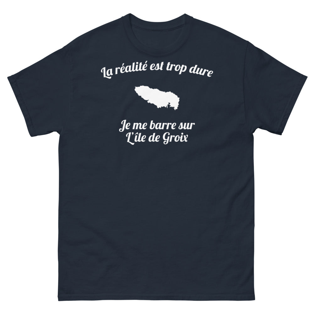 T-shirt Île de Groix marine - La réalité est trop dure