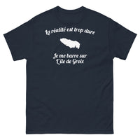 Thumbnail for T-shirt Île de Groix marine - La réalité est trop dure