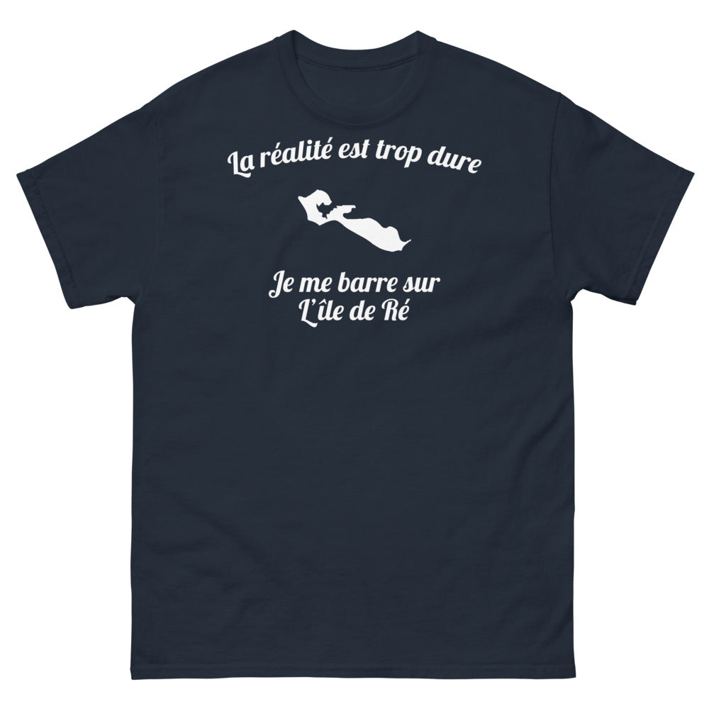 T-shirt Île de Ré marine - La réalité est trop dure, je me barre