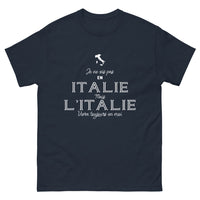 Thumbnail for T-shirt Italie marine - Je ne vis pas en Italie mais l'Italie vivra toujours en moi