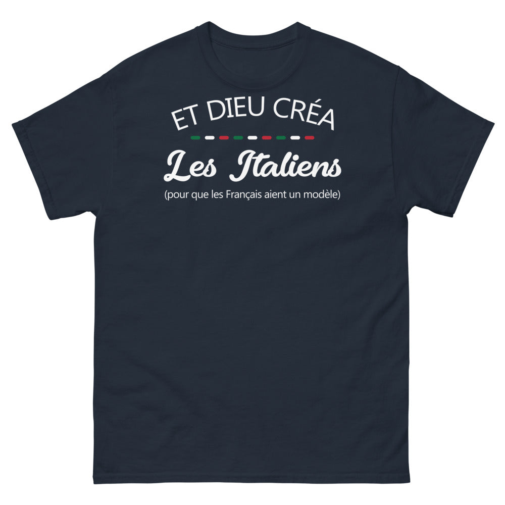 T-shirt Italie marine - Et Dieu créa les Italiens pour les Français