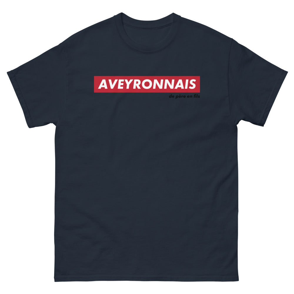 T-shirt Aveyronnais marine - Humour et fierté de père en fils