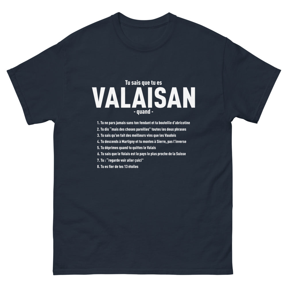T-shirt Valaisan marine - L'art de porter ses racines avec humour