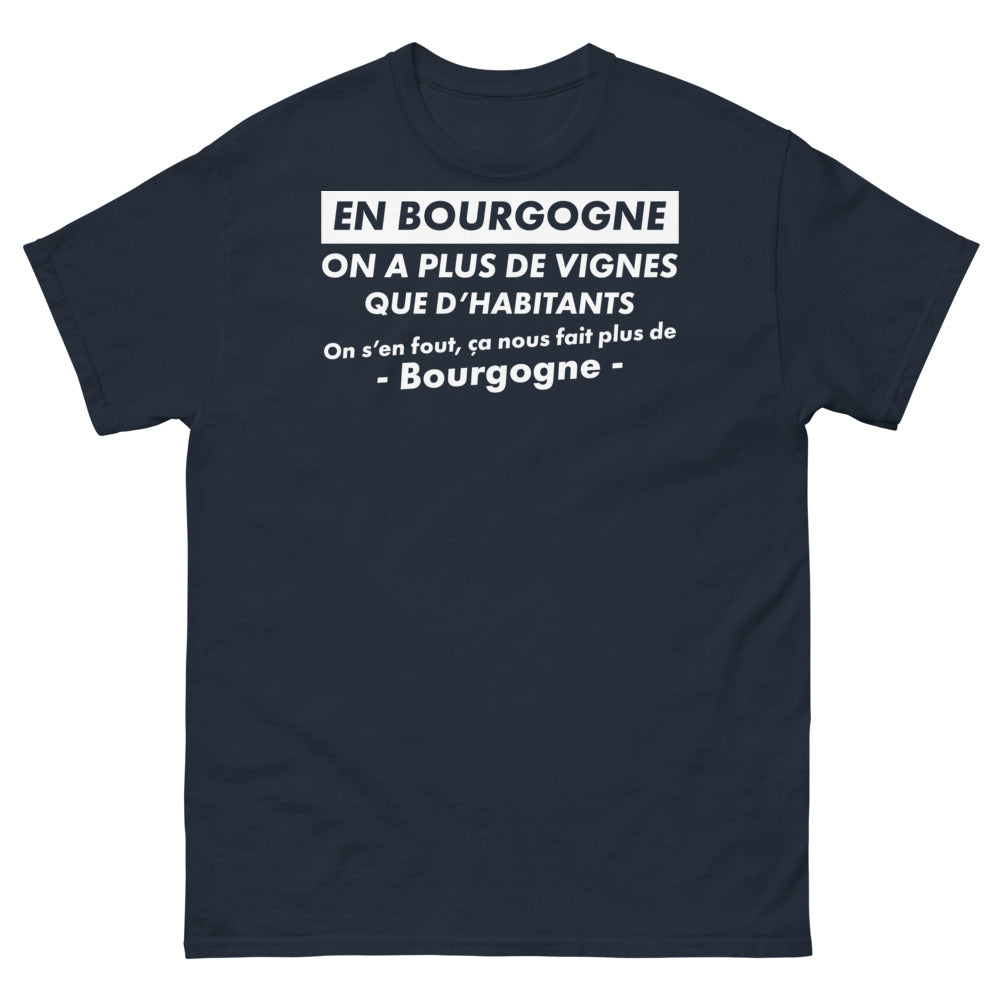 T-shirt Bourgogne marine - Plus de vignes que d'habitants